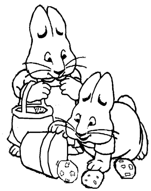 Kolorowanka Maks i Ruby wydruku łatwy