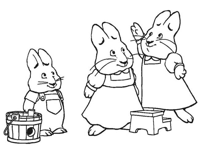 Kolorowanka Maks i Ruby wydruku podstawowy