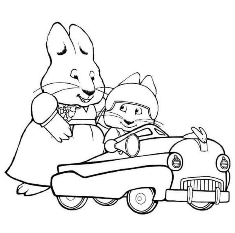 Kolorowanka Maks i Ruby wydruku prosty