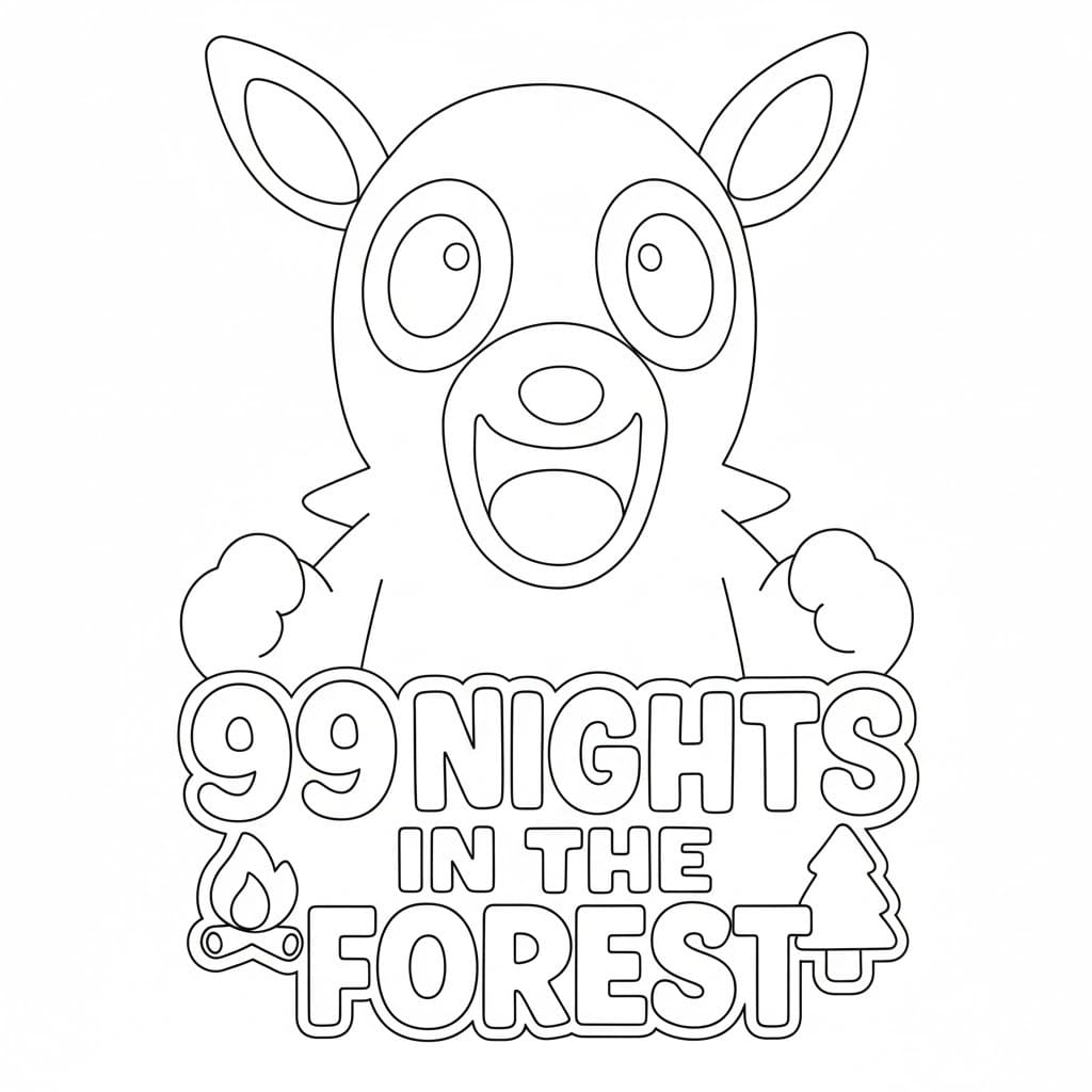 Kolorowanka Narysuj 99 nocy w lesie bezpłatny