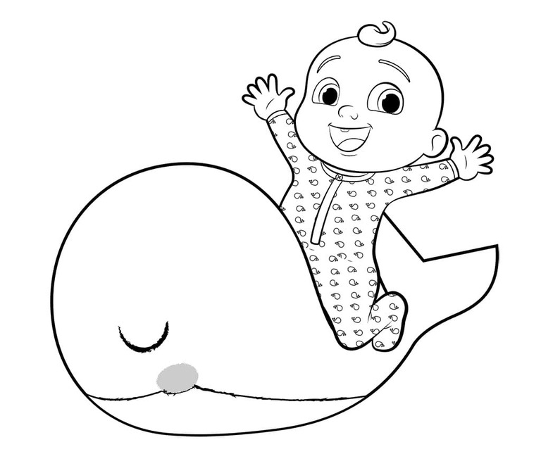 Kolorowanka Narysuj Cocomelon wydruku dla dzieci