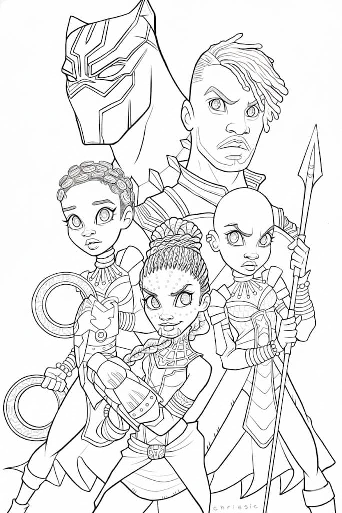 Kolorowanka Narysuj Czarna Pantera bezpłatny