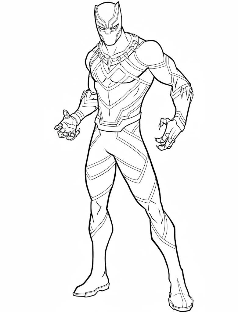 Kolorowanka Narysuj Czarna Pantera dla dzieci