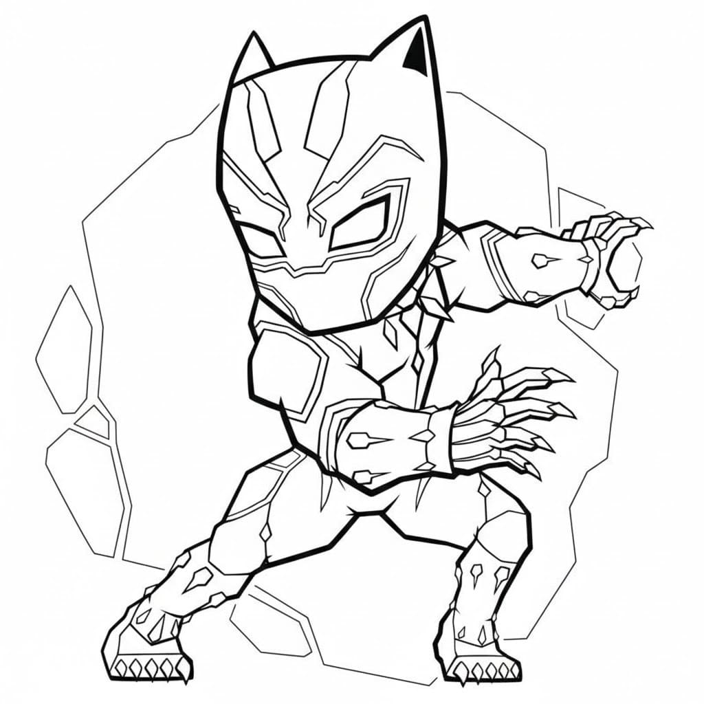 Kolorowanka Narysuj Czarna Pantera prosty