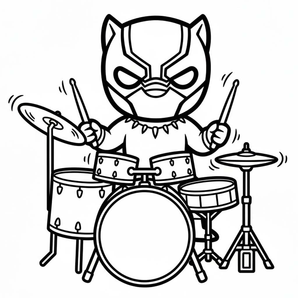 Kolorowanka Narysuj Czarna Pantera wydruku dla dzieci