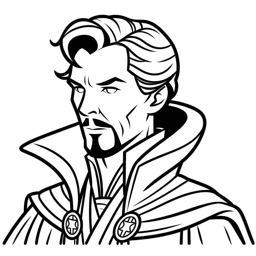 Kolorowanka Narysuj Doktor Strange wydruku łatwy