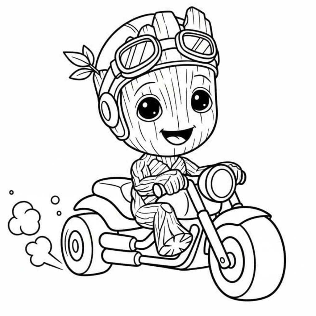 Kolorowanka Narysuj Groot bezpłatny łatwy