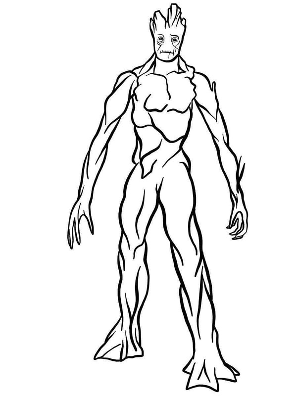 Kolorowanka Narysuj Groot bezpłatny podstawowy