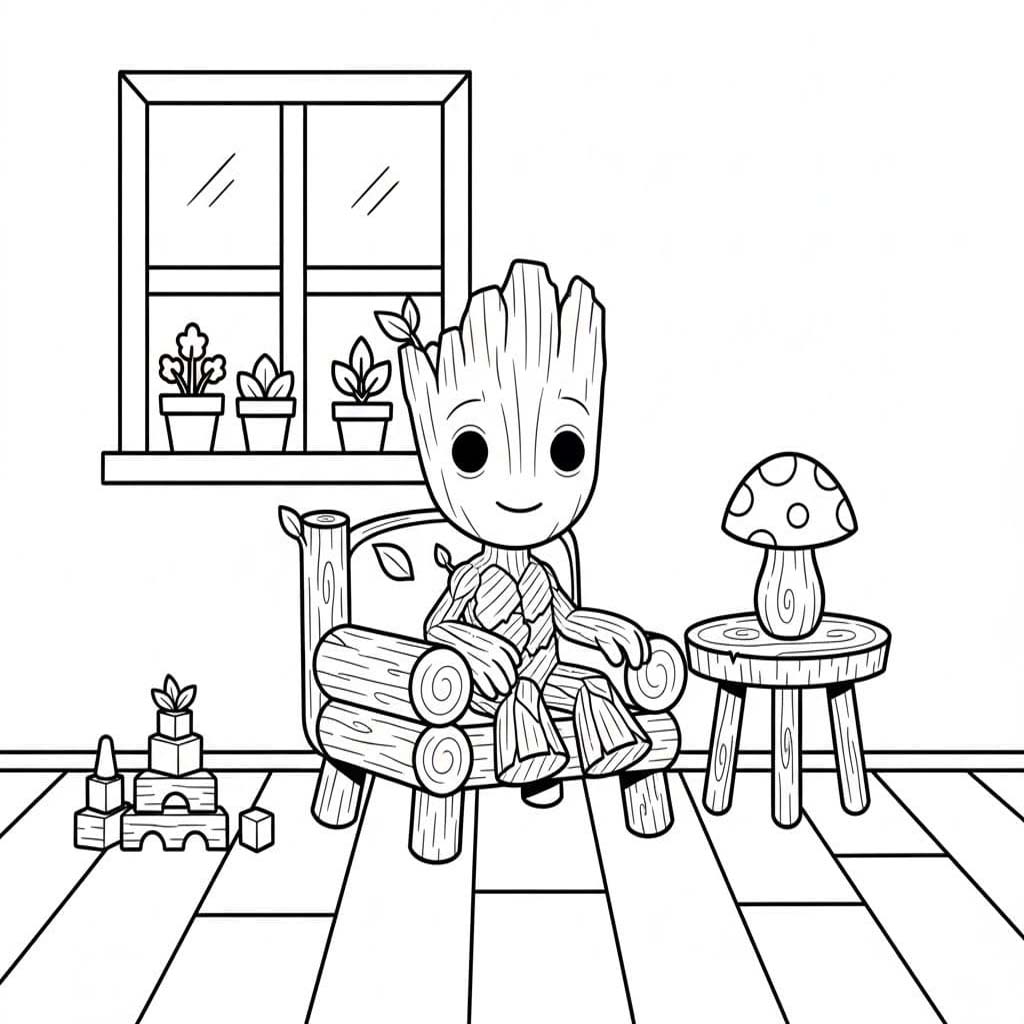 Kolorowanka Narysuj Groot podstawowy