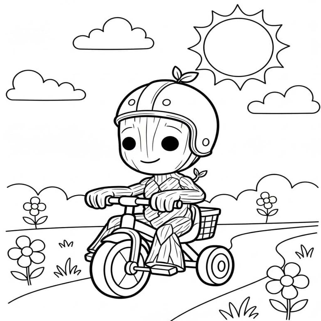 Kolorowanka Narysuj Groot wydruku łatwy