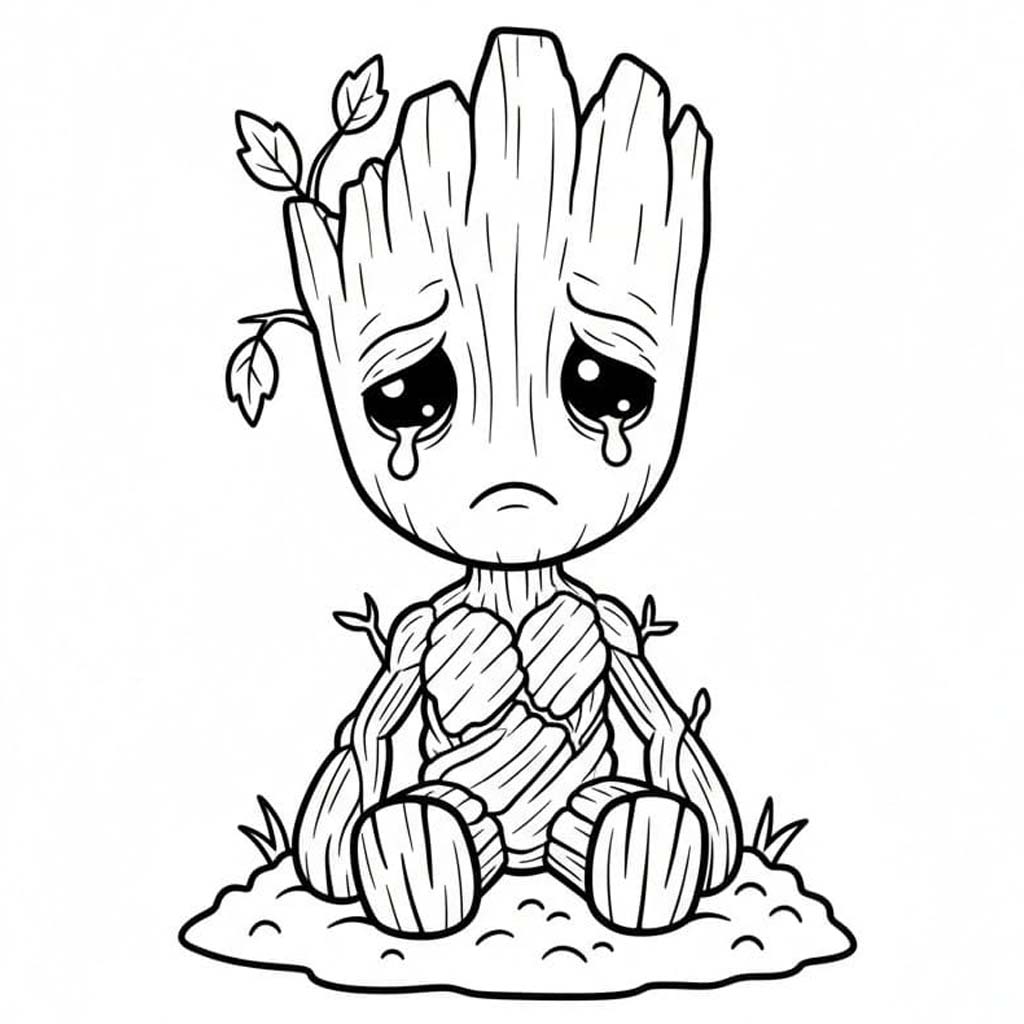 Kolorowanka Narysuj Groot wydruku