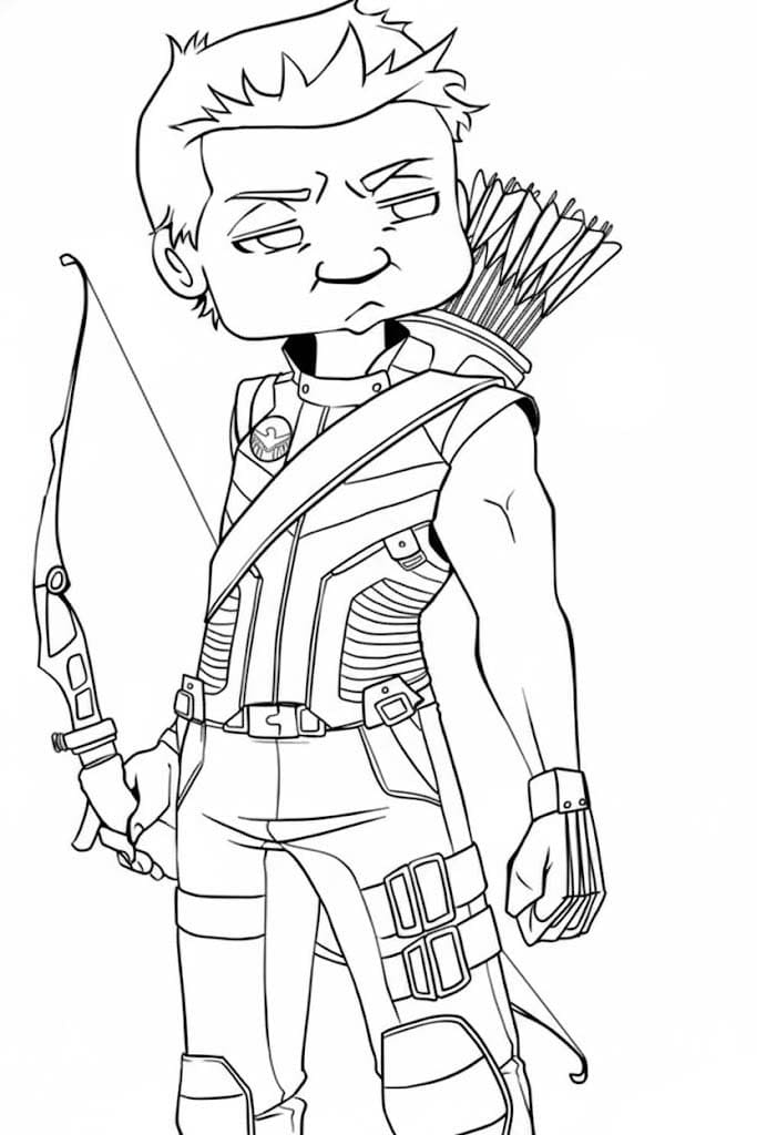 Kolorowanka Narysuj Hawkeye bezpłatny
