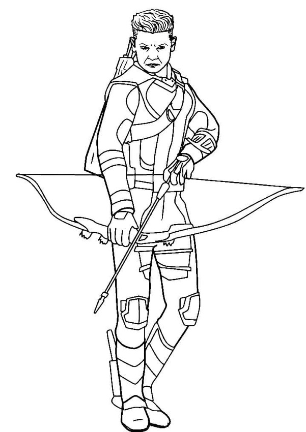 Kolorowanka Narysuj Hawkeye prosty