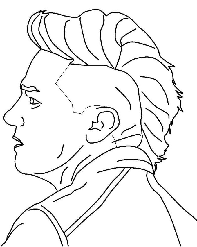 Kolorowanka Narysuj Hawkeye wydruku podstawowy