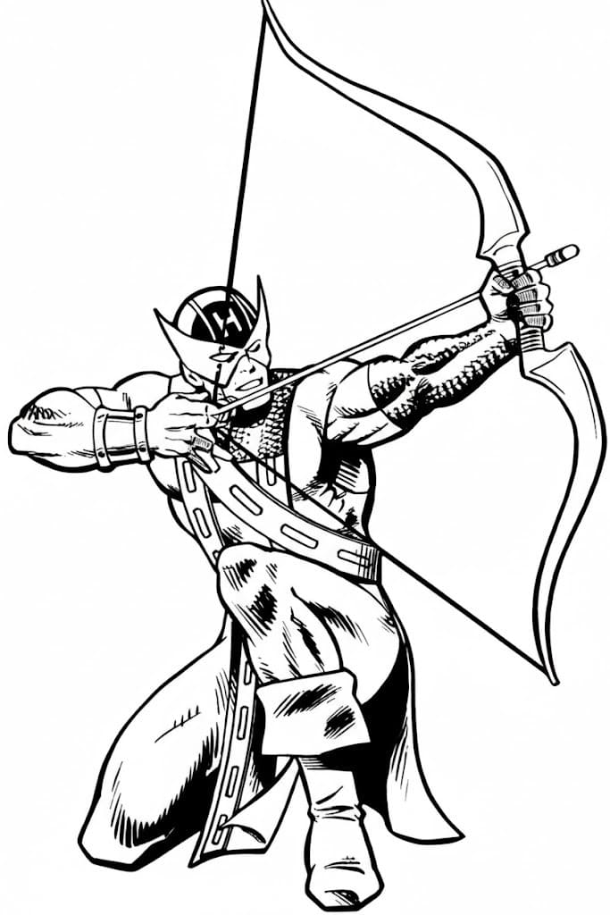 Kolorowanka Narysuj Hawkeye wydruku