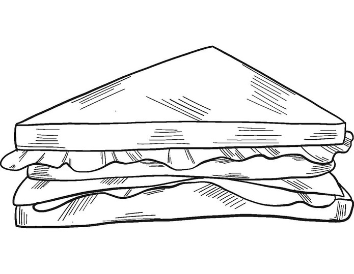 Kolorowanka Narysuj Kanapka bezpłatny prosty