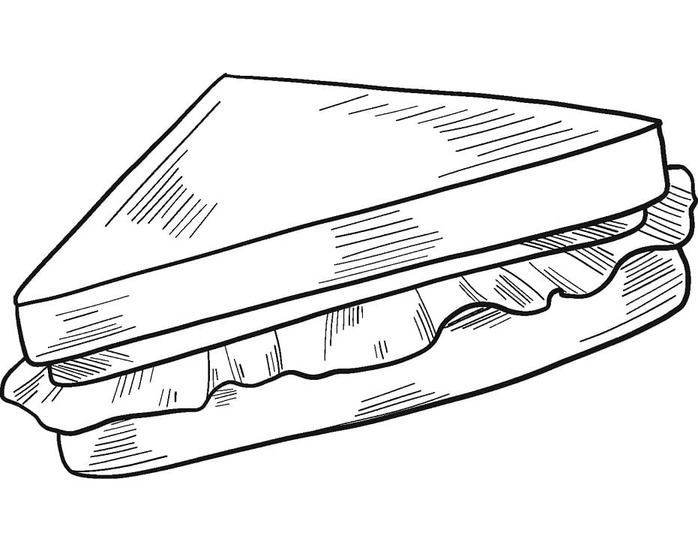 Kolorowanka Narysuj Kanapka bezpłatny wydruku podstawowy
