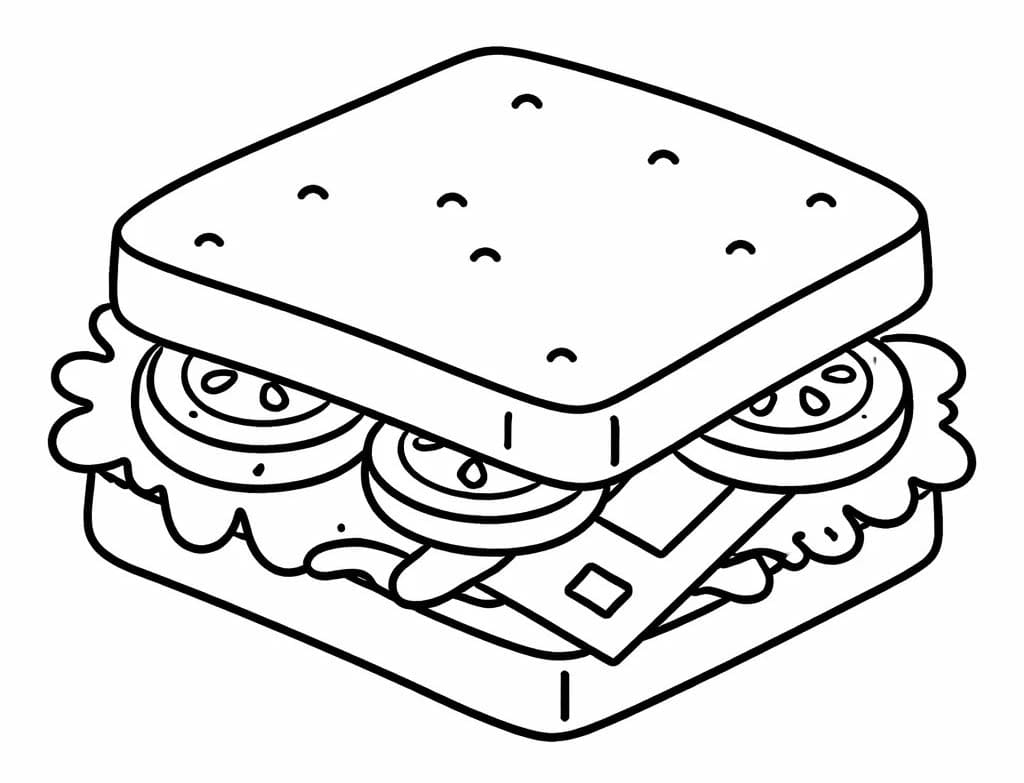 Kolorowanka Narysuj Kanapka prosty