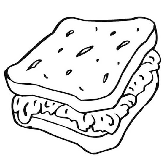 Kolorowanka Narysuj Kanapka wydruku podstawowy