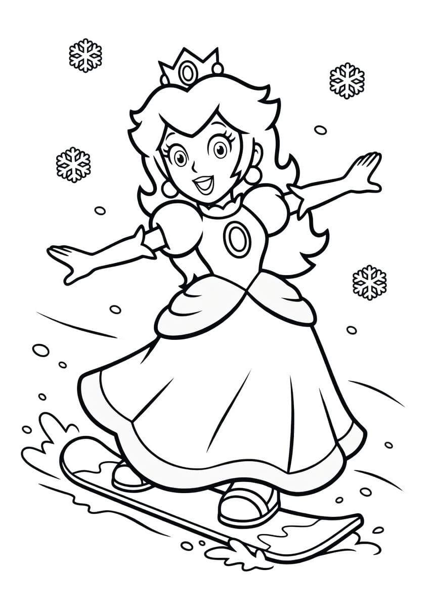 Kolorowanka Narysuj Księżniczka Peach bezpłatny