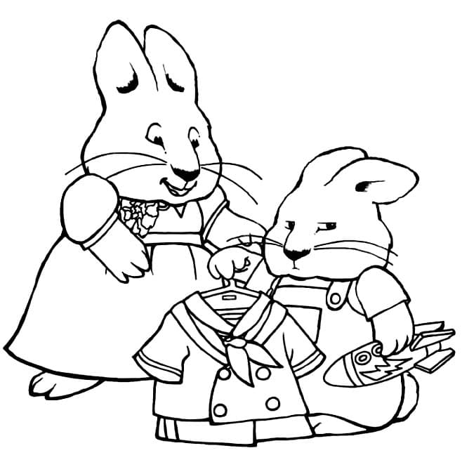 Kolorowanka Narysuj Maks i Ruby bezpłatny podstawowy