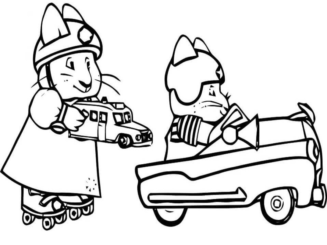 Kolorowanka Narysuj Maks i Ruby bezpłatny prosty