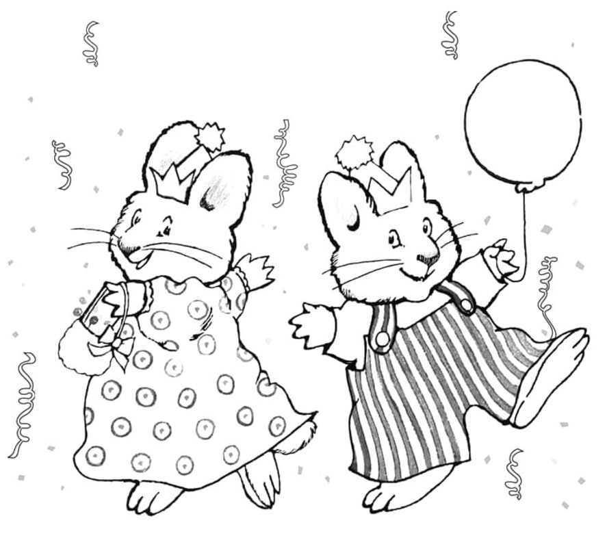 Kolorowanka Narysuj Maks i Ruby bezpłatny wydruku prosty