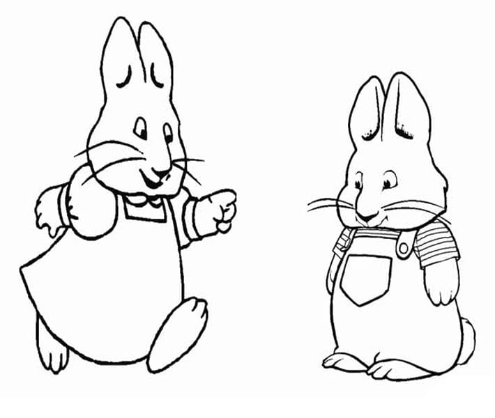 Kolorowanka Narysuj Maks i Ruby bezpłatny wydruku