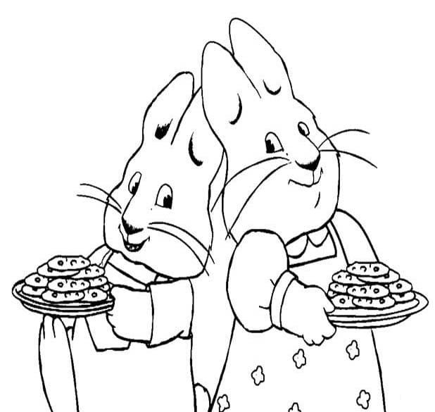 Kolorowanka Narysuj Maks i Ruby bezpłatny