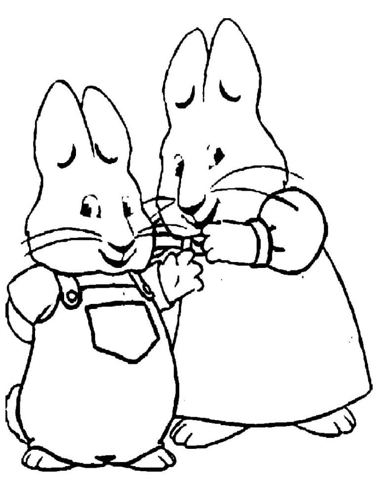 Kolorowanka Narysuj Maks i Ruby prosty