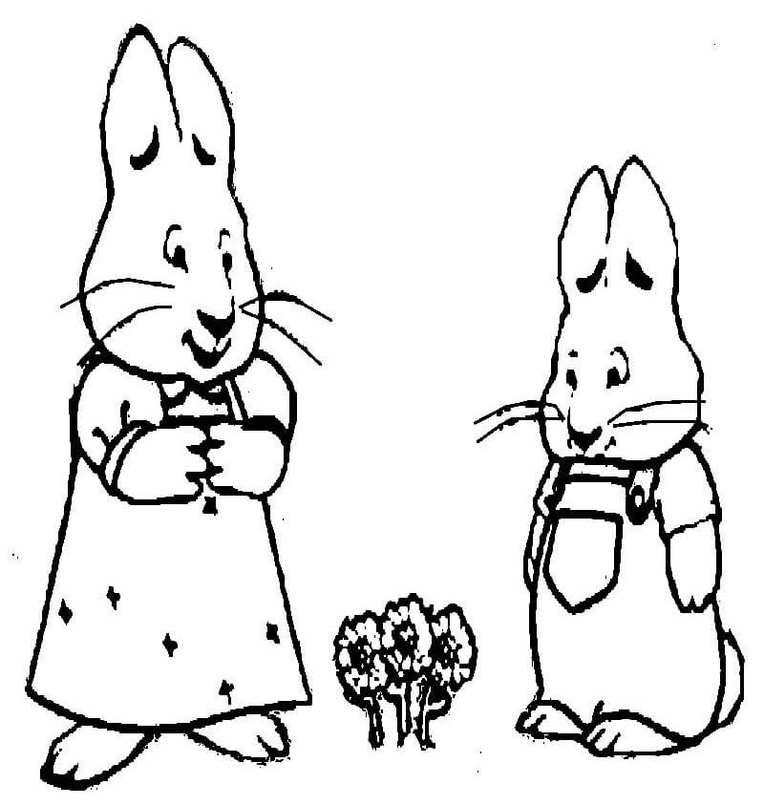 Kolorowanka Narysuj Maks i Ruby wydruku łatwy