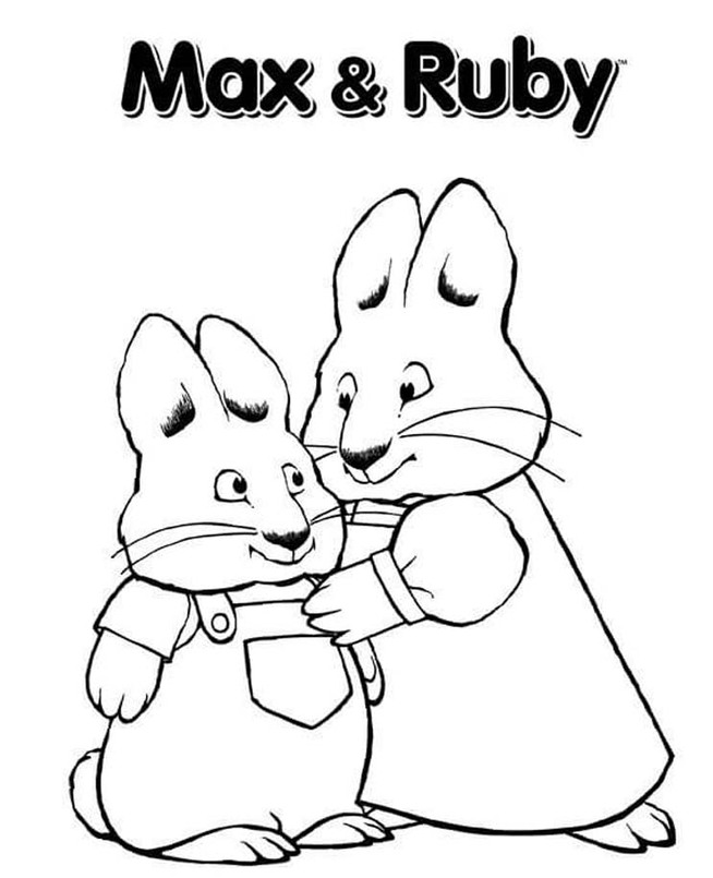 Kolorowanka Narysuj Maks i Ruby wydruku prosty