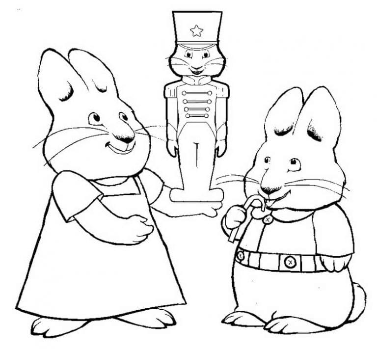 Kolorowanka Narysuj Maks i Ruby wydruku