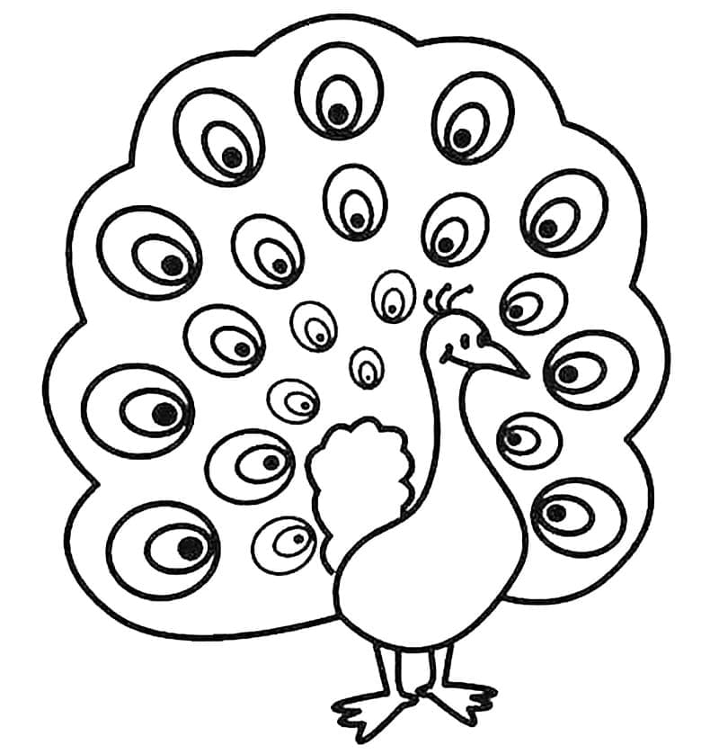 Kolorowanka Narysuj Paw bezpłatny prosty