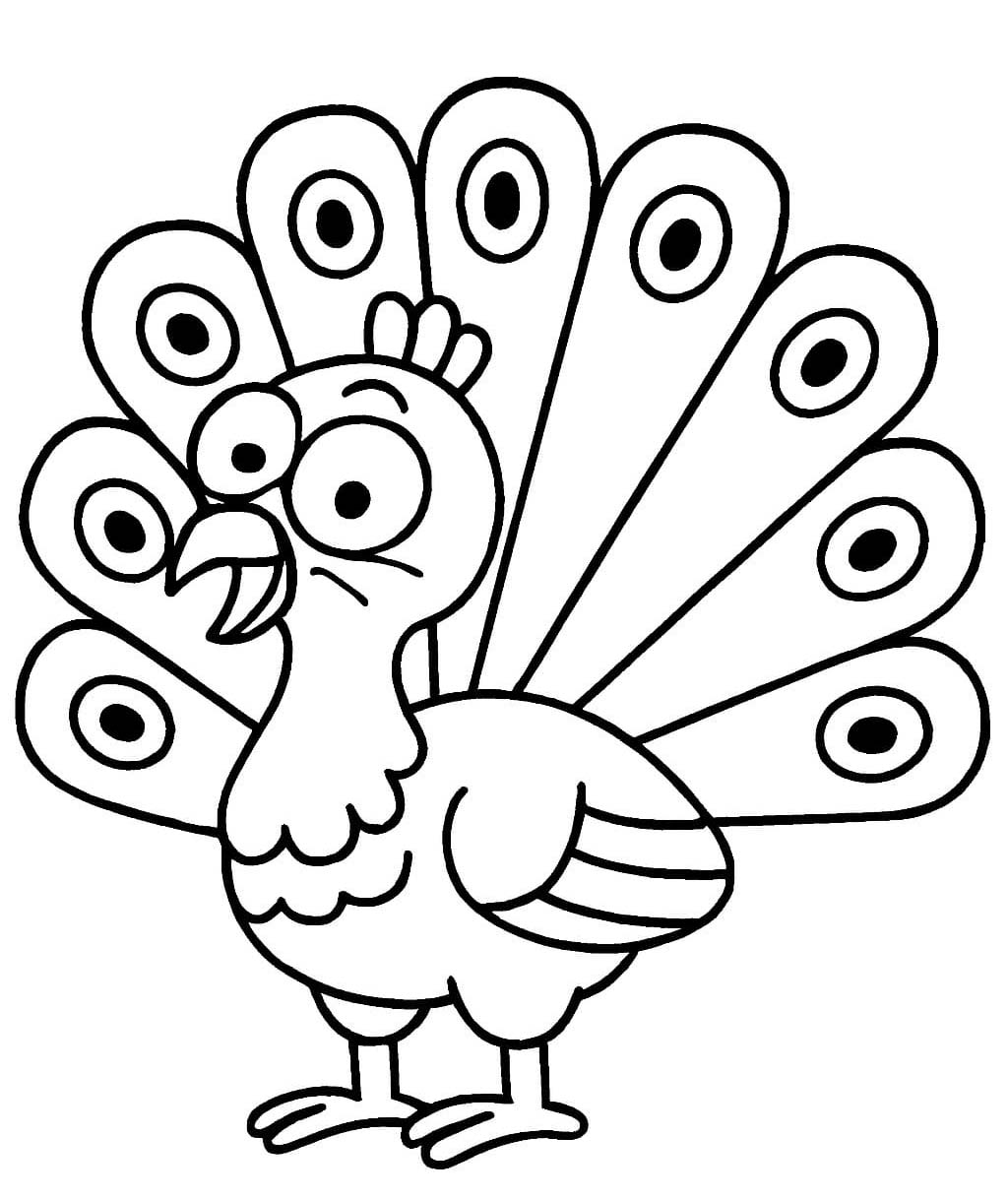 Kolorowanka Narysuj Paw bezpłatny wydruku podstawowy