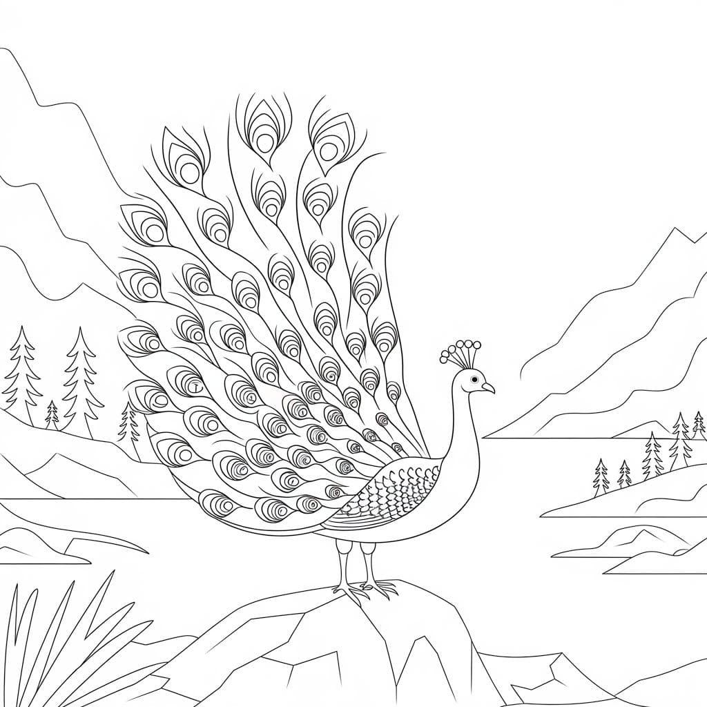 Kolorowanka Narysuj Paw