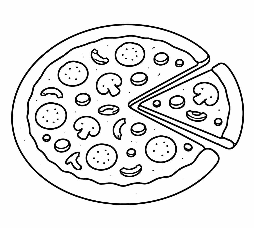 Kolorowanka Narysuj Pizza podstawowy