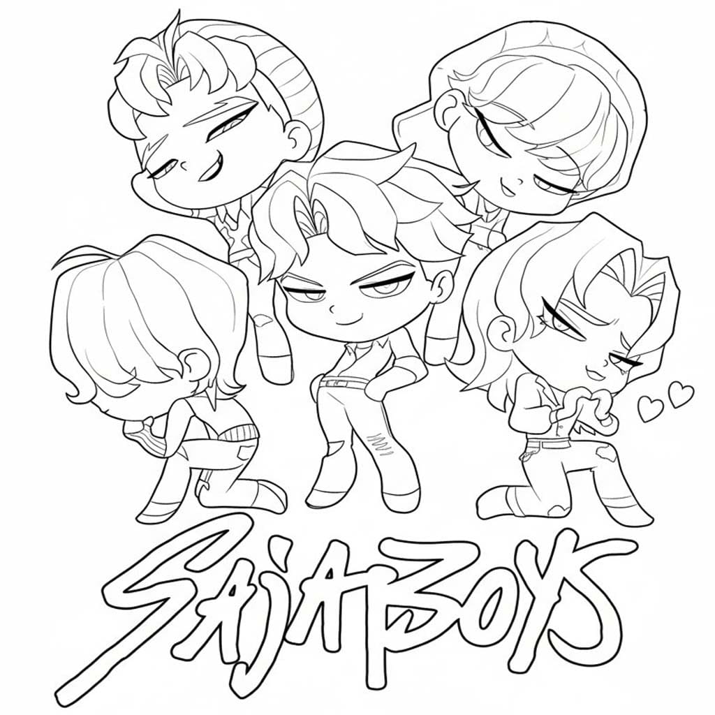 Kolorowanka Narysuj Saja Boys bezpłatny prosty