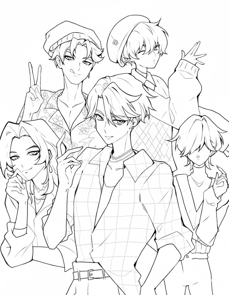 Kolorowanka Narysuj Saja Boys bezpłatny wydruku podstawowy