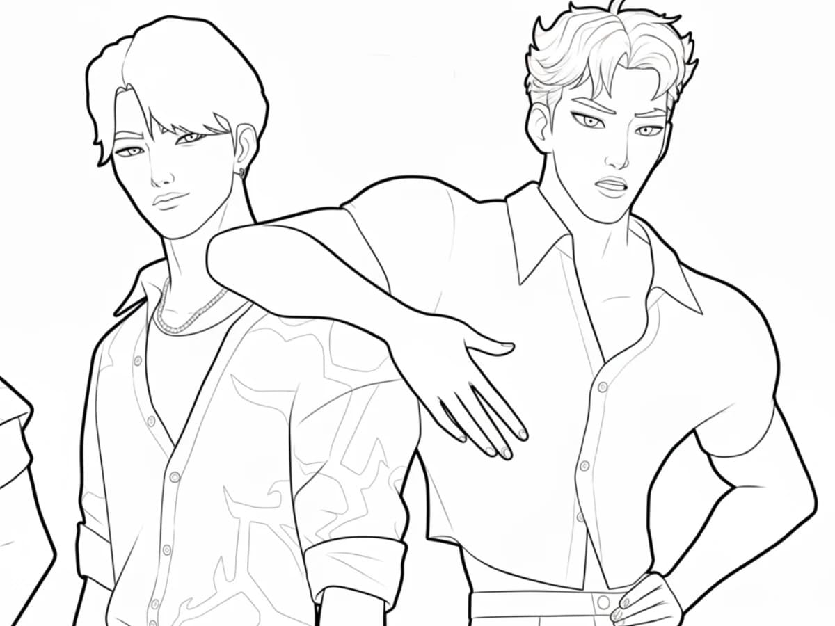 Kolorowanka Narysuj Saja Boys bezpłatny wydruku