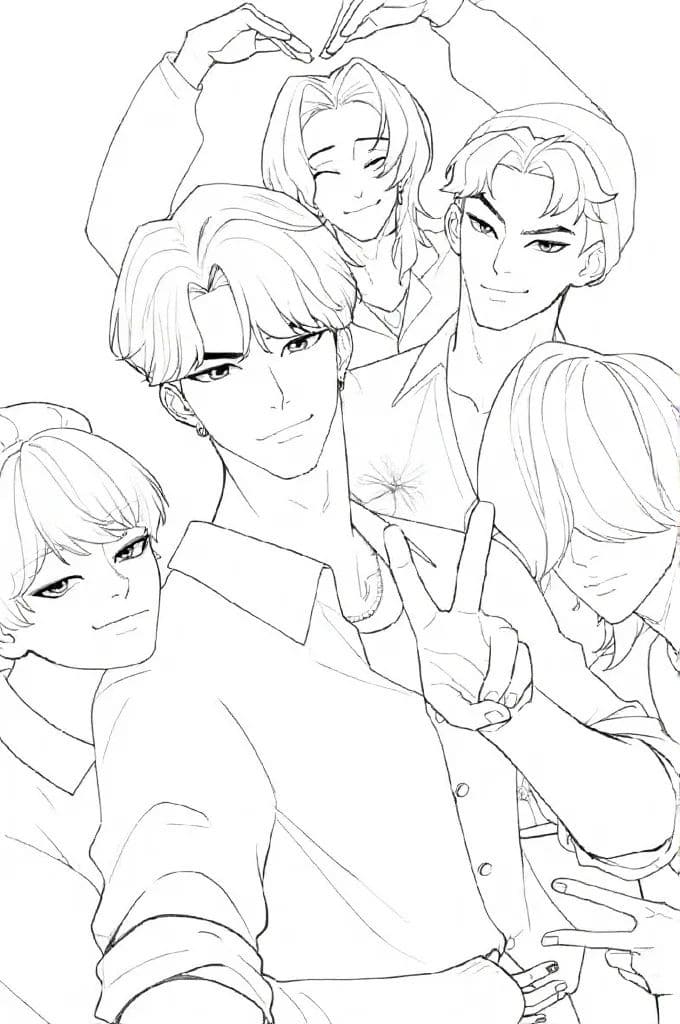 Kolorowanka Narysuj Saja Boys łatwy