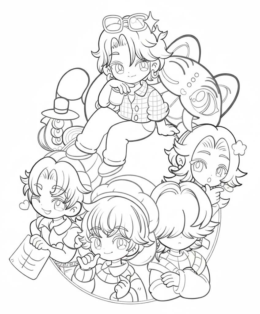 Kolorowanka Narysuj Saja Boys podstawowy