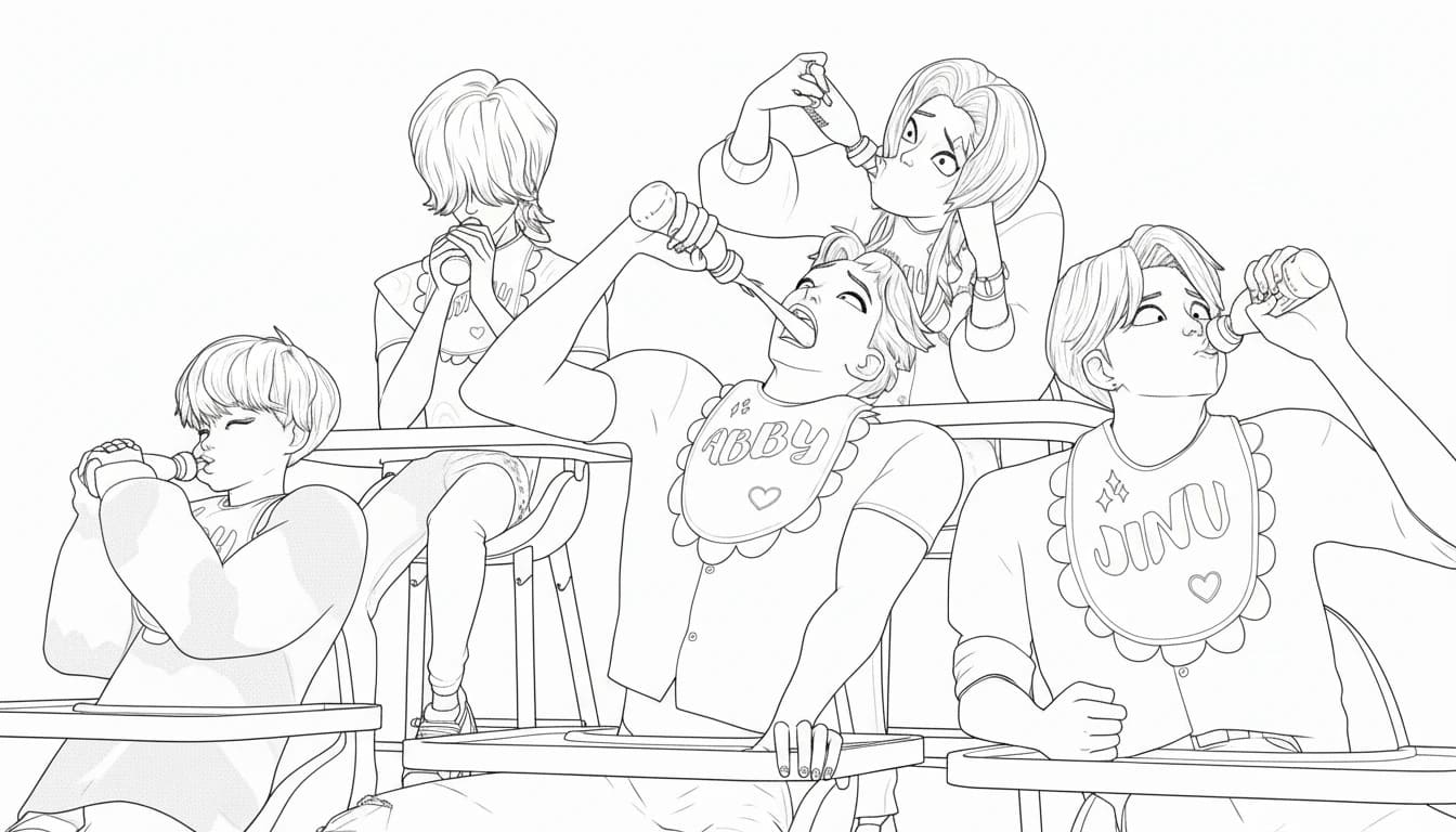 Kolorowanka Narysuj Saja Boys wydruku dla dzieci