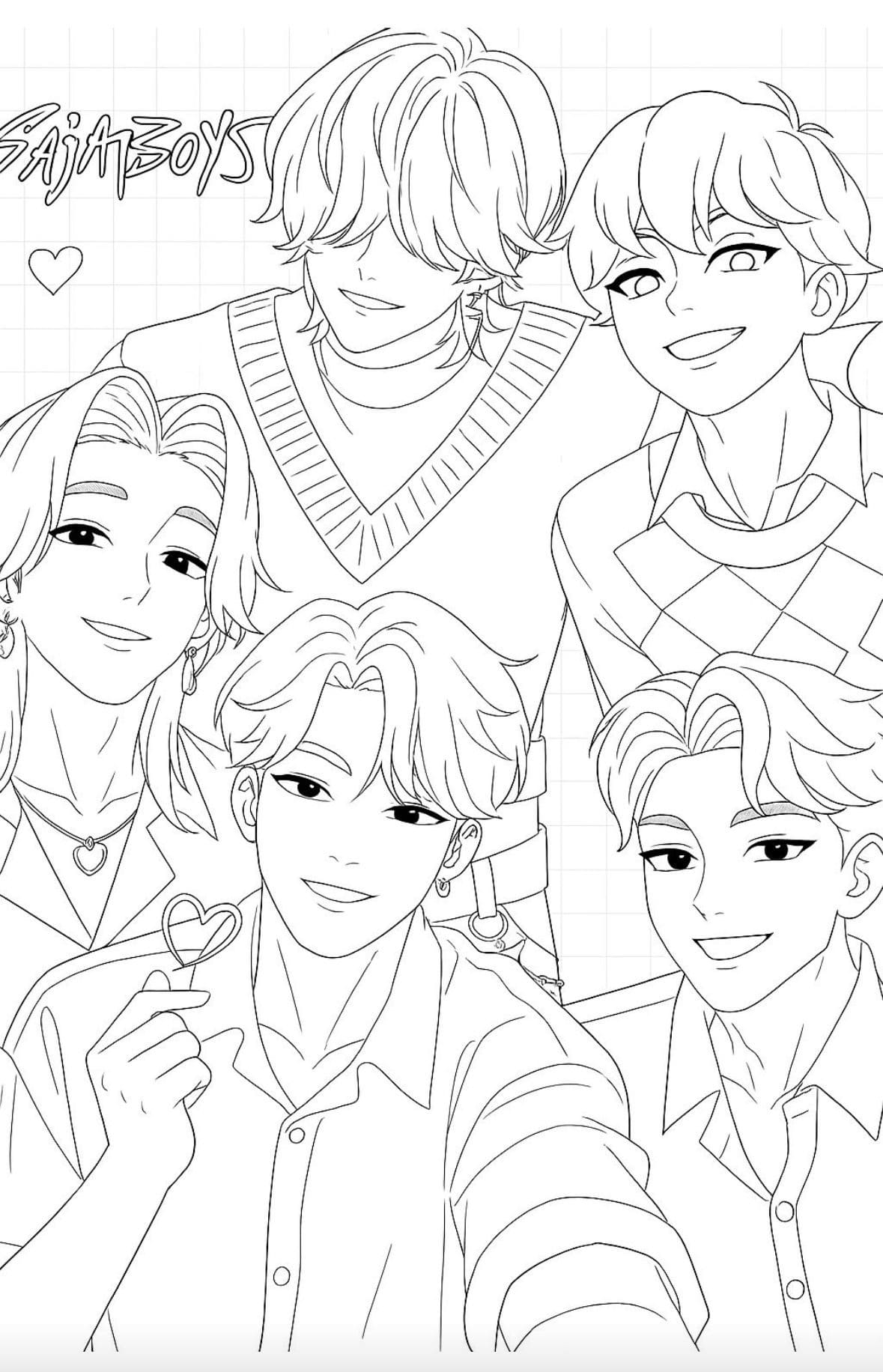 Kolorowanka Narysuj Saja Boys