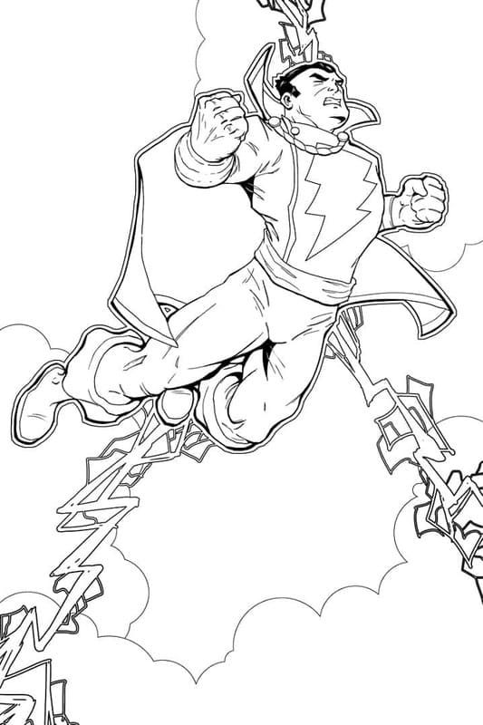 Kolorowanka Narysuj Shazam bezpłatny wydruku łatwy