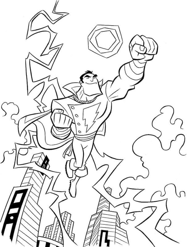 Kolorowanka Narysuj Shazam bezpłatny wydruku prosty