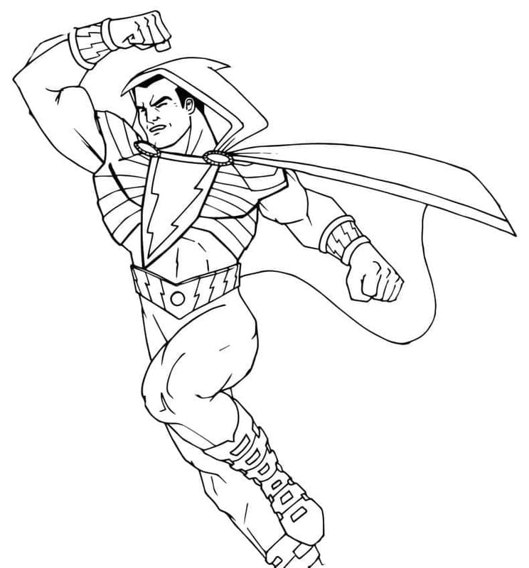 Kolorowanka Narysuj Shazam łatwy