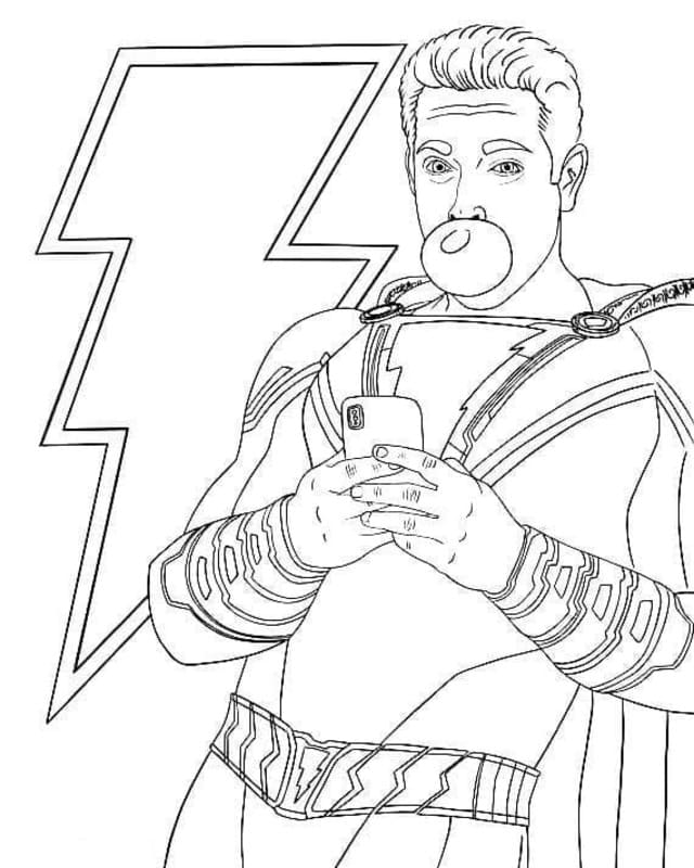Kolorowanka Narysuj Shazam prosty