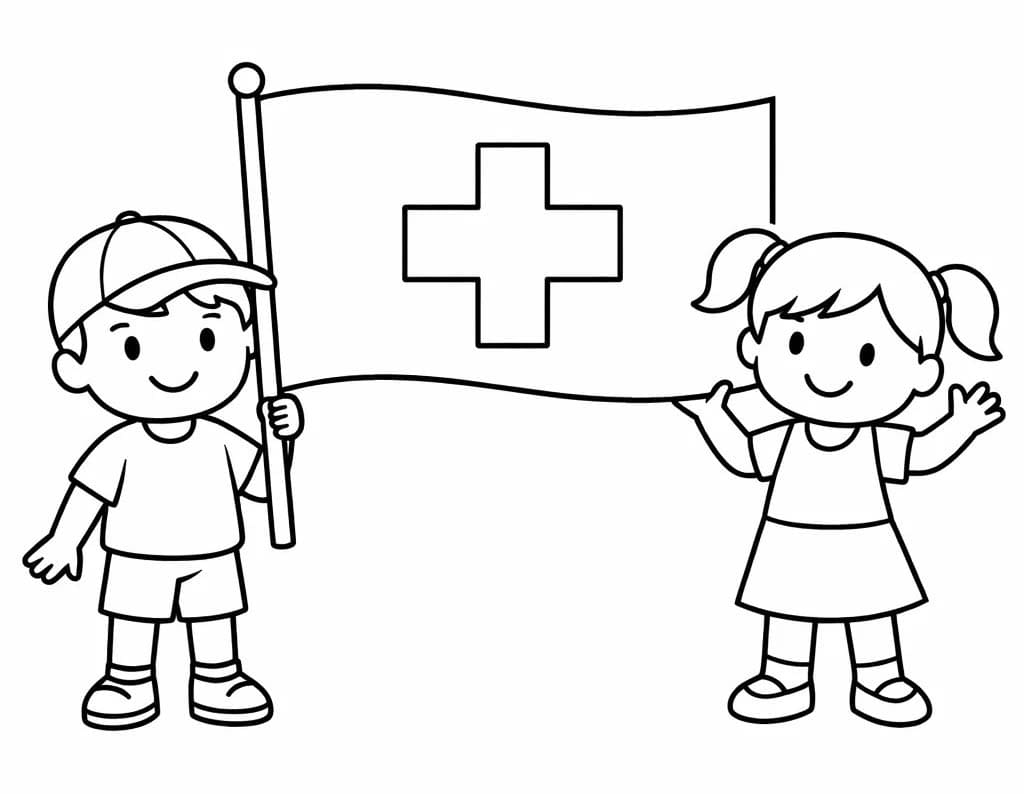 Kolorowanka Narysuj Szwajcaria bezpłatny wydruku łatwy