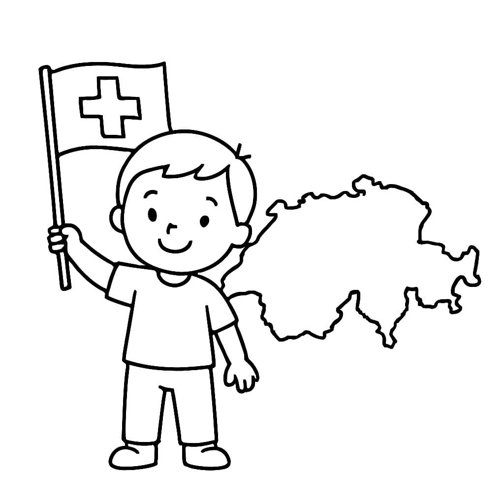 Kolorowanka Narysuj Szwajcaria bezpłatny wydruku podstawowy